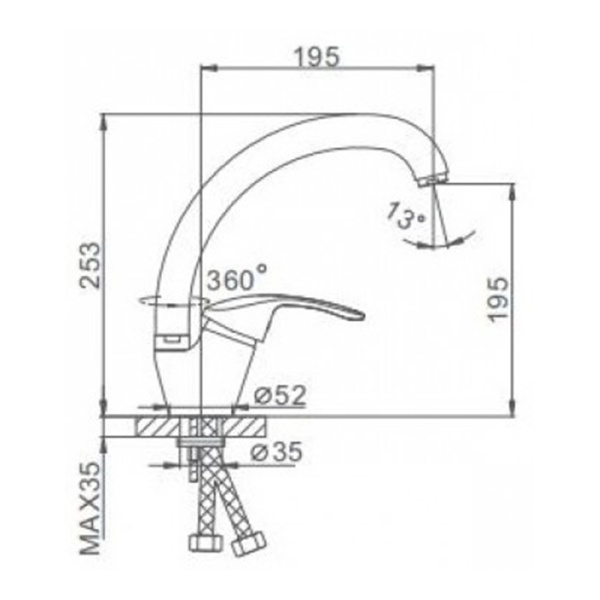 Смеситель для кухонной мойки Frap F4121-5 высокий сатин