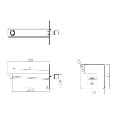 Душевая система для ванны скрытого монтажа Omnires Parma с изливом SYSPMW01CR