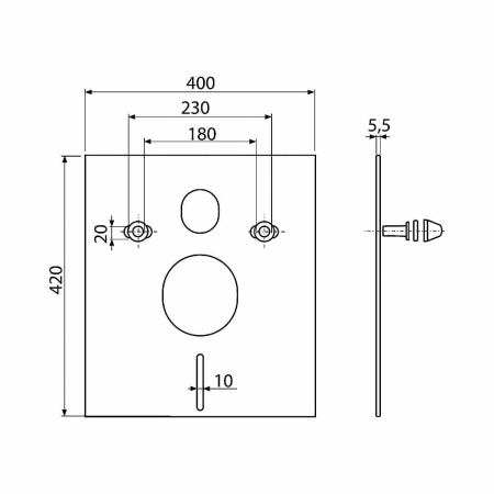 Звукоизоляционная плита для подвесного унитаза и для биде M930 Alcaplast