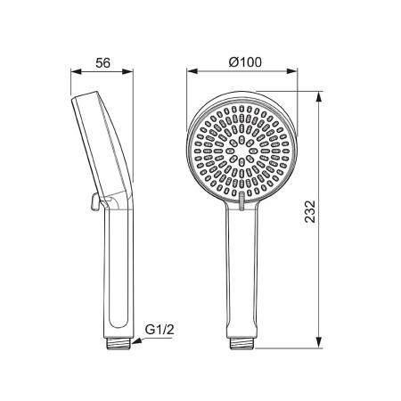 Лейка для душа из латуни Ideal Standard Alu+ хром