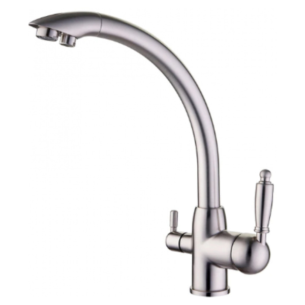 Смеситель для кухонной мойки Ledeme L4455A-3 с выходом для питьевой воды сатин