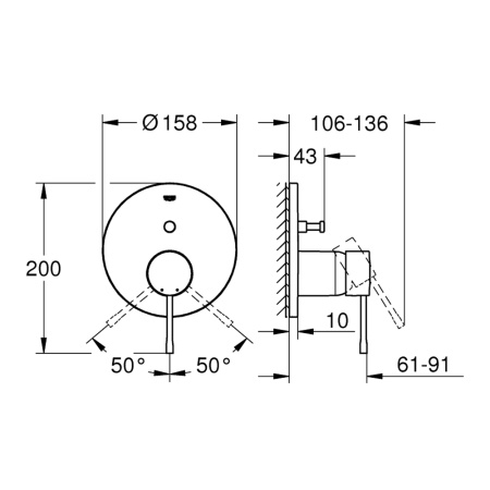 Встраиваемый смеситель для душа Grohe Essense 24058001
