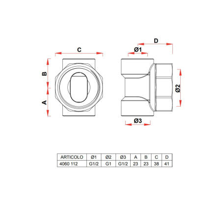 Узел для подсоединения коллекторов 1/2"ВР x 1"ВР x 1/2" ВР хромированный FAR