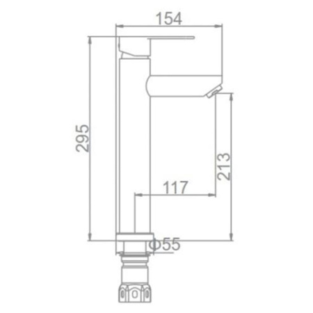 Смеситель для умывальника Ledeme L71103 высокий