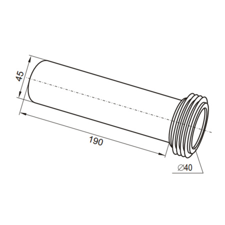 Фановая труба для подвесного унитаза DN45/190 Rawiplast арт. P 102