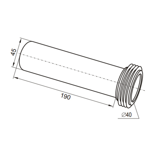 Фановая труба для подвесного унитаза DN45/190 Rawiplast арт. P 102
