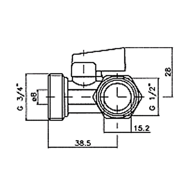 Кран шаровой трехпроходной 1/2"НР х 3/4"НР х 1/2"ВР Fornara Кран шаровой трехпроходной 1/2"НР х 3/4"НР х 1/2"ВР Fornara
