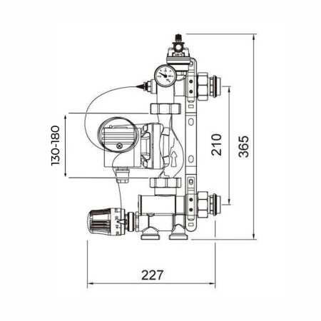 Насосно-смесительный узел для тёплого пола (без насоса) ZEISSLER/TIM JH-1036