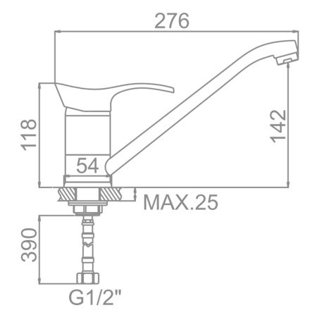 Смеситель для кухонной мойки Ledeme L4901 хром