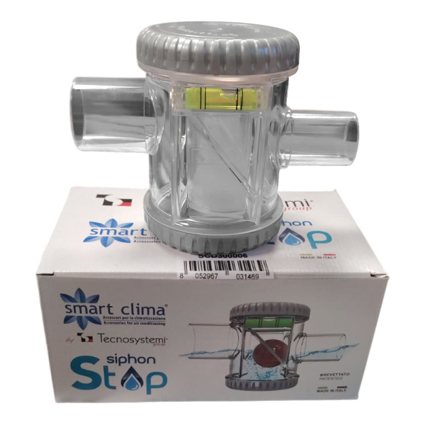 Сифон прозрачный горизонтальный запахозапорный SIPHON STOP D32, Tecnosystemi