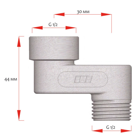 Эксцентрик 1/2" ВР/НР х 3 см FAR