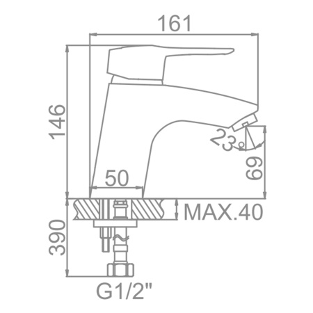 Смеситель для умывальника Ledeme L1004 хром