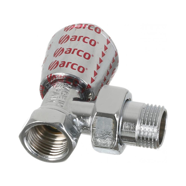 Угловой радиаторный кран 1/2" х 1/2" хромированный TEIDE PLUS arco