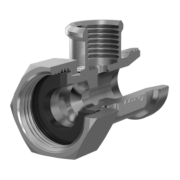 Тройник с накидной гайкой Flexofit S 3/4" ВР х 1/2" ВР х 3/4" НР Flamco