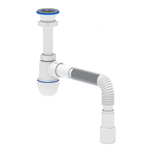 Сифон для мойки 1 1/2" с гибкой трубой 40 х 40/50 мм Ани Грот А0115