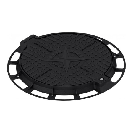 Люк чугунный легкий кл. А15 с запорным устройством "компас" Standartpark