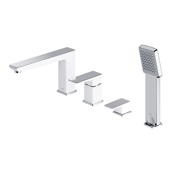 Смеситель на край ванны Omnires Parma BIA/CHR PM7432CRВ белый хром