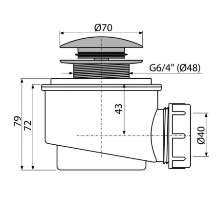 Сифон для душевого поддона CLICK/CLACK Alcaplast A465-50