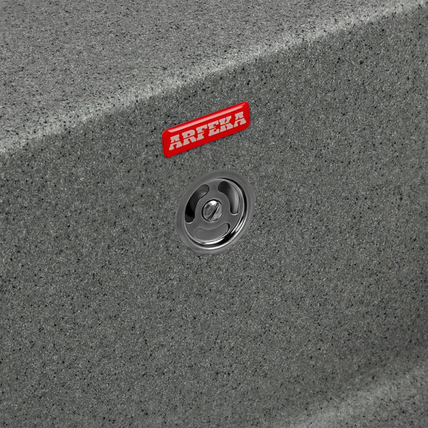 Мойка кухонная ARFEKA DALAGO тёмно-серая из искусственного камня (465 х 500 х 190 мм)