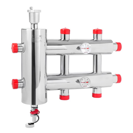 Гидравлический разделитель совмещенный с коллектором, 3 вых. (наржавеющая сталь) VIEIR