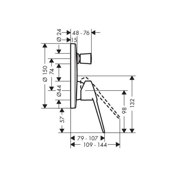 Смеситель скрытого монтажа для ванны/душа Hansgrohe Novus Loop 71345000