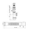 Сифон для умывальника с гибким соединением DN 40/50 Alcaplast A41+A770 с нержавеющей решеткой DN63