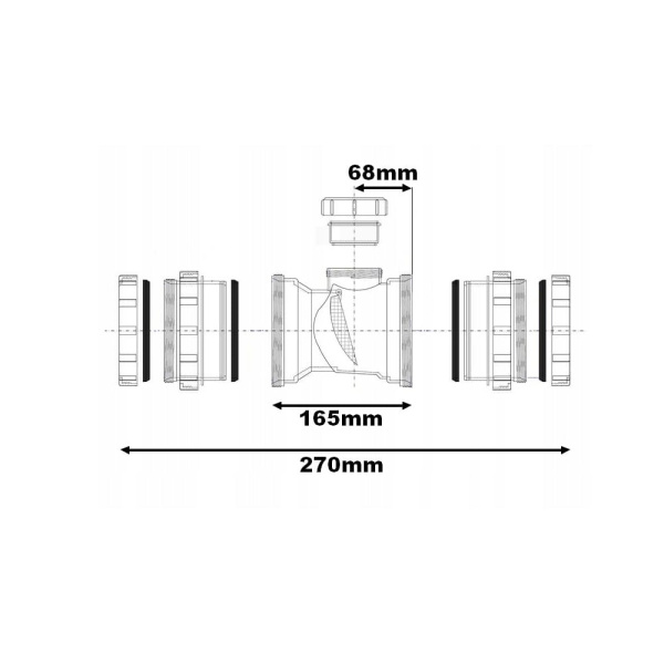Обратный клапан горизонтальный 110 мм с антикрыса-барьером и ревизией McALPINE ARB-110-NRV