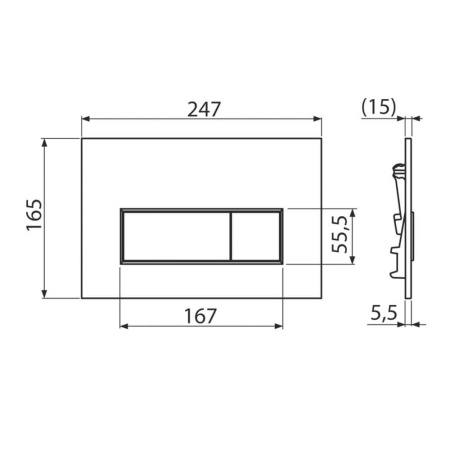 Кнопка смыва для инсталляции Alcadrain M57-GM-M GUN METAL-матовый