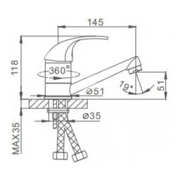 Смеситель для кухонной мойки Frap F4503 хром