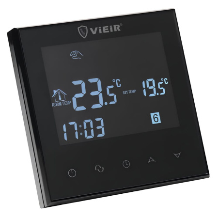 Термостат комнатный чёрный VIEIR VR406-C