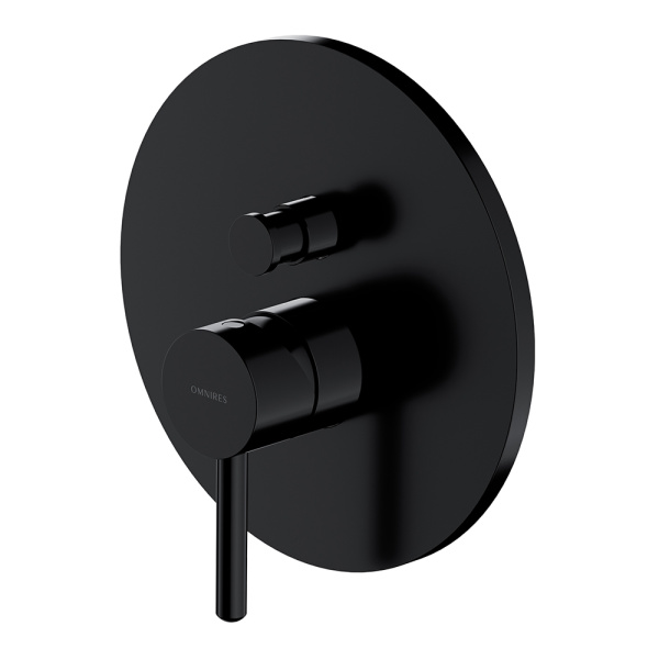 Смеситель для ванны скрытого монтажа Omnires Y BLACK Y1235BL черный