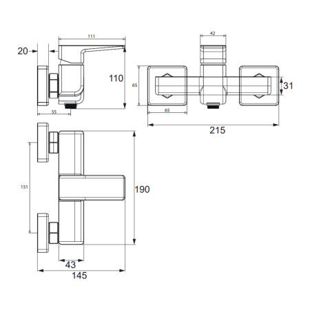 Смеситель для душа Omnires Parma PM7440CR