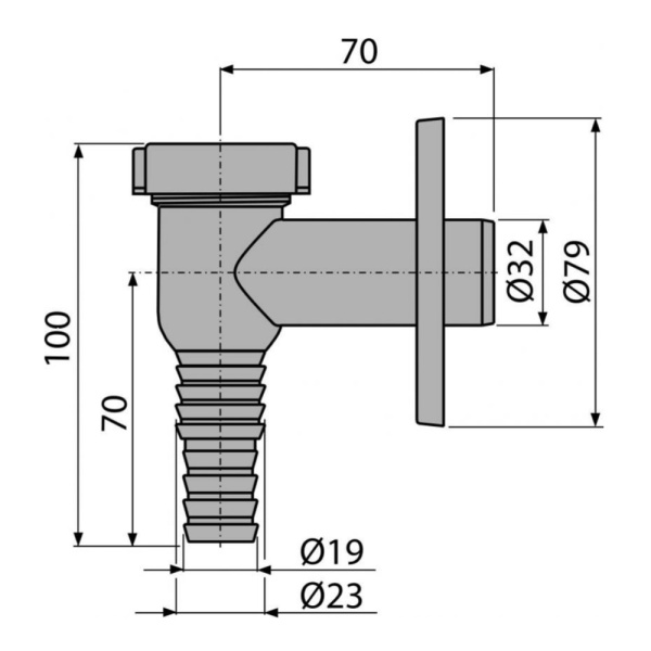 Сифон (клапан) для стиральной машины Alcaplast APS1 хром Сифон (клапан) для стиральной машины Alcaplast APS1 хром