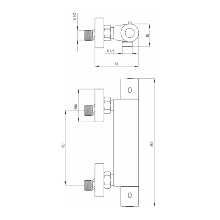 Термостатический смеситель для душа Deante ALPINIA BGA_04BT хром
