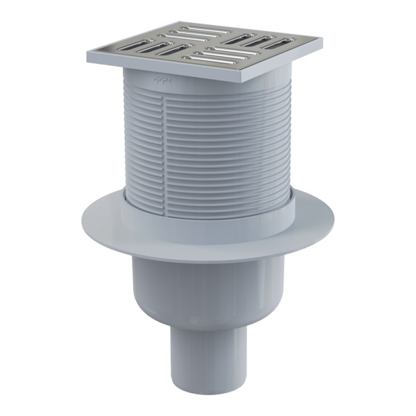 Трап душевой Alcaplast APV2 105 х 105/50 мм со стальной решеткой, прямой