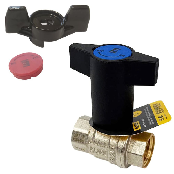 Кран шаровой полнопроходной Strong 1/2" ВР, Т-образная высокая ручка, ELSEN