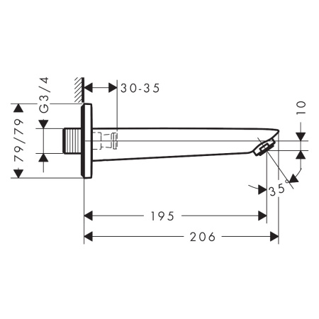 Излив для ванны Grohe Logis 71410000 Излив для ванны Grohe Logis 71410000
