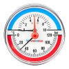 Термоманометр аксиальный с запорным клапаном 1/2" (10 bar), d80, 120°С, VARMEGA