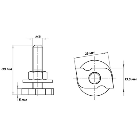 Болт быстрого монтажа М8 х 80 мм TANERS