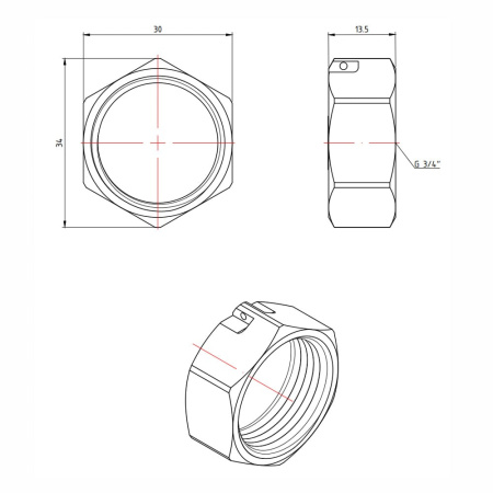 Заглушка с ушком для пломбировки 3/4" ВР Valtec