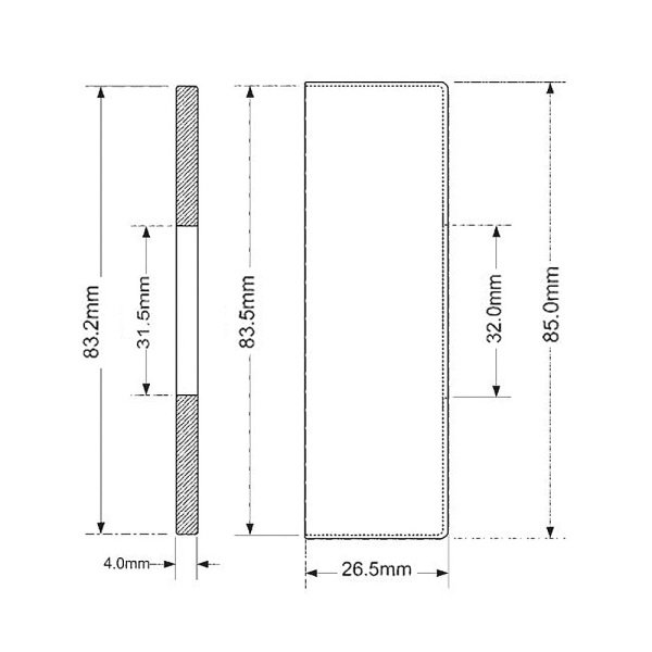 Отражатель круглый 85 мм с прямоугольными гранями под трубу 32 мм McAlpine F32-CB