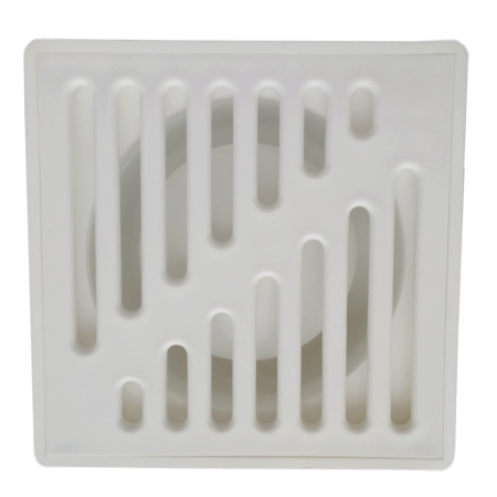 Трап для душа прямой c пластиковой решёткой 150х150 мм Good Work DN 50, белый