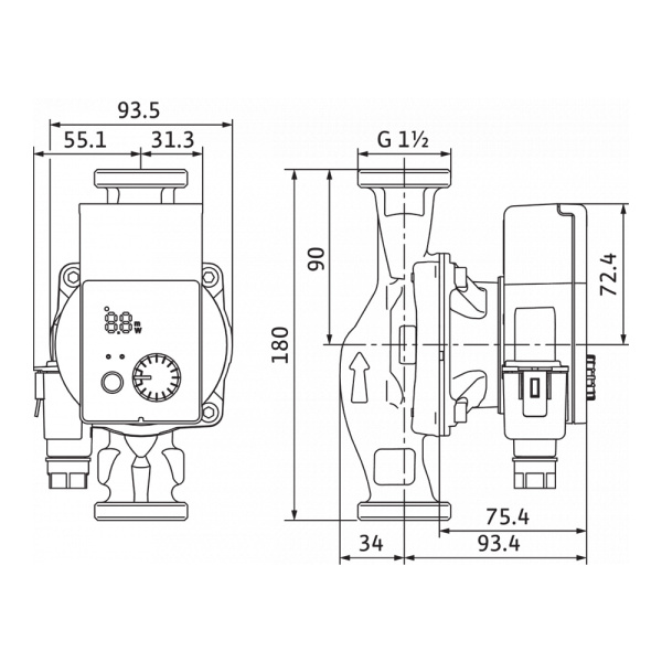 Насос циркуляционный Wilo Yonos PICO 25/1-6-180 Насос циркуляционный Wilo Yonos PICO 25/1-6-180