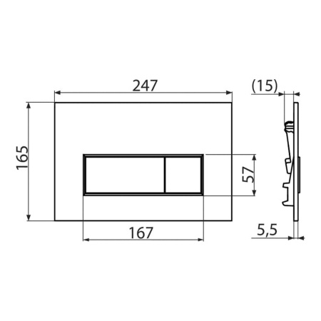 Комплект инсталляции 5 в 1 Alcaplast с глянцевой хромированной кнопкой М 571