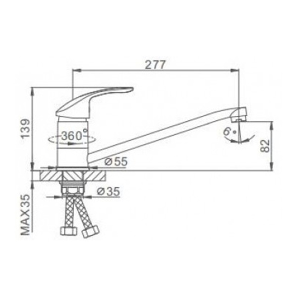 Смеситель для кухонной мойки Frap F4921-5 сатин