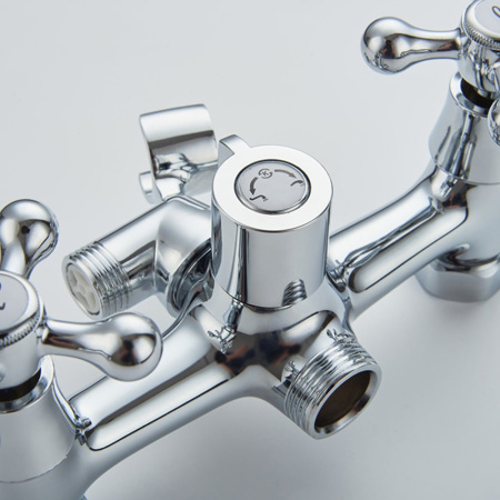 Смеситель для ванны двухвентильный Ledeme L2308 с длинным изливом хром