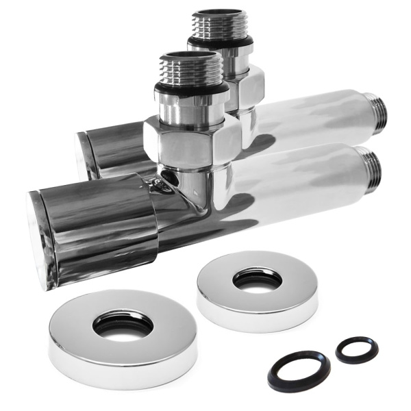 Соединение вентильное угловое с круглым краном для полотенцесушителя 1/2"НР х 1/2"НР LUXON