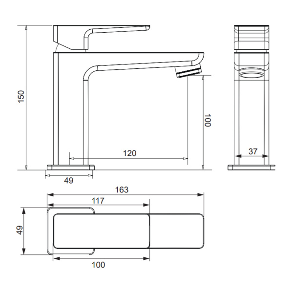 Смеситель для умывальника Omnires Parma BLACK PM7410BL черный
