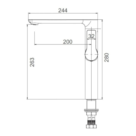 Смеситель для кухонной мойки Gerhans K14015W высокий белый хром