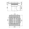 Трап душевой Alcaplast APV12 150 х 150/110 мм со стальной решеткой, боковой